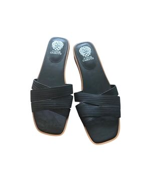 Vince Camuto Black Strappy Slide Mules Nwob size 9